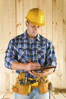Construction Worker Drucke: Worker write