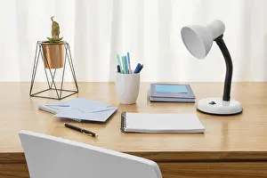 Contemporary Work Station Drucke: Workspace composition with desk lamp