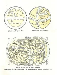 Central Europe Illustration Drucke: World map after Pomponius Mela