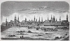 Wroclaw Poland Drucke: Wroclaw, Poland, seen from the Oder River
