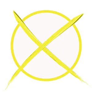Deserted Polling Station Drucke: Yellow voting cross