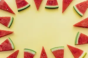 Copyspace Image Drucke: Yellow watermelon background with copyspace