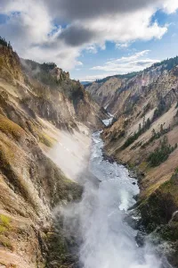 Protected Area Landscape Photo Drucke: Yellowstone River flows through Gorge