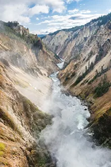 Yellowstone River Gorge Drucke: Yellowstone River flows through Gorge
