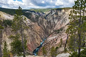 Wyoming Landscape Photography Drucke: Yellowstone River flows through Gorge