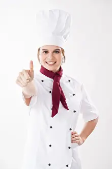 Young Chef Drucke: Young chef making a thumbs up gesture