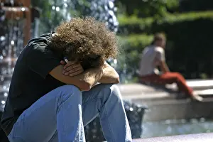 Migraine Symptoms In Men Drucke: The young man in depression