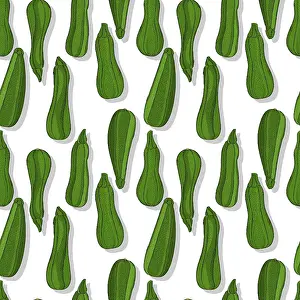 Editable Vector Template Drucke: Zucchini roots repeating pattern