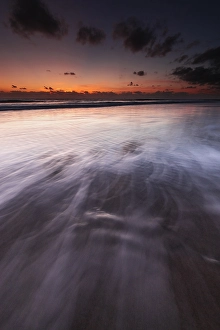 Sunset On The Sea Drucke: Breakers on the North Sea beach