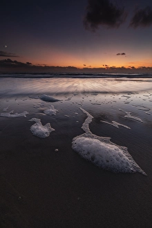 North Sea Coastal Scenery Drucke: Breakers on the North Sea beach