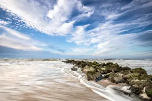 Texel Island Netherlands Drucke: Breakers on the North Sea beach
