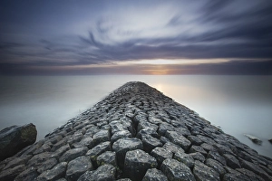European Coastline Landscape Drucke: Breakwater at Hindeloopen