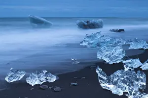 Long Exposure Beach Photography Drucke: Diamond Beach