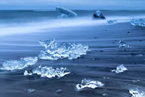Long Exposure Beach Photography Drucke: Diamond Beach