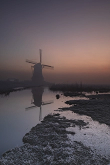 European Water Scenery Drucke: Dutch windmill