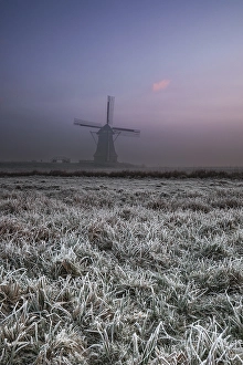 European Water Scenery Drucke: Dutch windmill