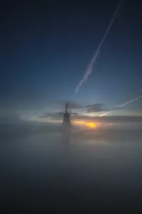 Morning Landscape Photography Drucke: Dutch windmill