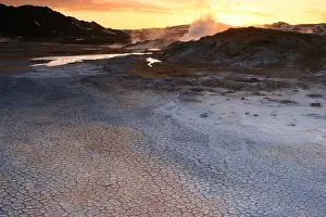 Iceland Evening Landscape Drucke: Krafla