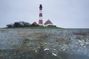 Wadden Sea Scenery Drucke: Lighthouse Westerhever, Germany