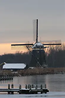Dutch Windmill Landscape Drucke: Molen, Windmill