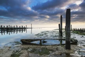 Low Tide Mudflats Europe Drucke: Port de Cocksdorp