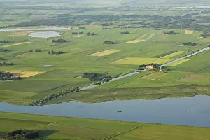 Farmland Aerial View Drucke: Rivier, River