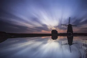 Long Exposure Photography Europe Drucke: Mill on Texel Netherlands