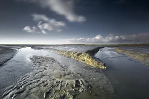 Low Tide Netherlands Drucke: Tide changes at Schiermonikoog