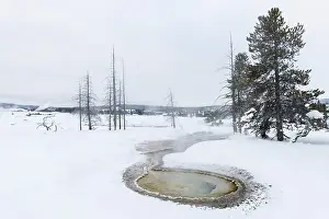 Snowy Winter Scenes Drucke: Warmwaterbron, Hot Spring
