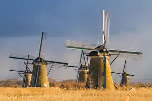 UNESCO World Heritage Netherlands Drucke: Windmills at Kinderdijk