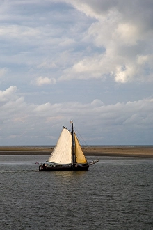 September Drucke: Segelboot, Segelschiff