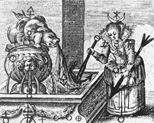 Historical Artwork Drucke: Alchemy Illustration