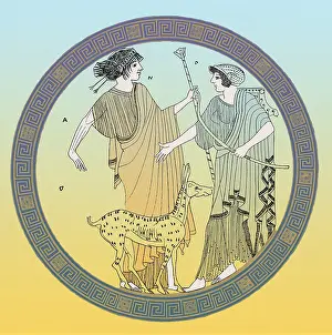 Greek Mythology Drucke: Apollo and Artemis