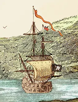Schiff von Blackbeard, die Piratenkönigin Annes Revenge.