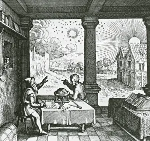 Robert Fludd Engraving Drucke: Celestial Sphere and Astrologer