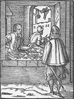 Middle Ages Art Drucke: The compass maker