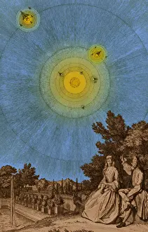 French Astronomy History Drucke: Conversations on the Plurality of Worlds, Frontispiece, 1683