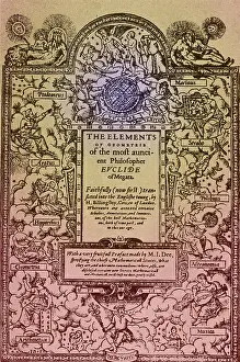 Greek Mathematician Drucke: Elements of Geometry, Frontispiece, 16th Century