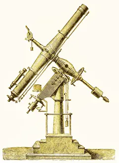Astronomy Equipment Drucke: Equatorial Telescope