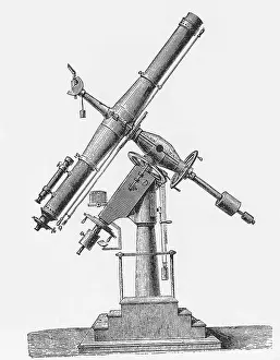 Astronomy Equipment Drucke: Equatorial Telescope