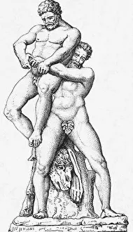 Hercules Artwork Drucke: Hercules and Antaeus