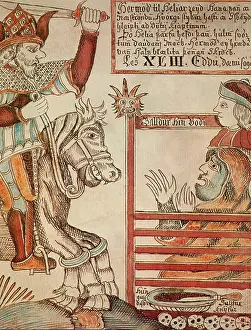 Norse Mythology Illustrations Drucke: Hermod Assails the Underworld