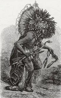 Native American History Drucke: Hidatsa Warrior Dancing