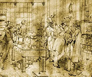 German Chemist Drucke: Liebig's Laboratory