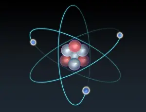 Chemical Element Illustration Drucke: Lithium Atomic Model