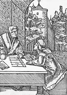 Male Mathematician Portrait Drucke: Medieval Arithmetic