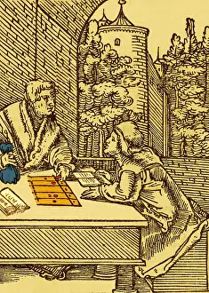 Colorful Medieval Artwork Drucke: Medieval Arithmetic