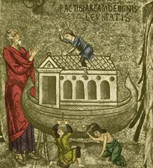 Christian Mythology Art Drucke: Noah Building The Ark