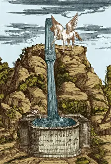 Greek Mythological Creatures Drucke: Pegasus on Mount Parnassus