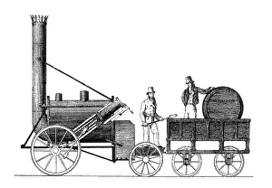 Gerahmter Druck : Robert Stephenson, Rocket , 1829 Gerahmter Druck : Robert Stephenson, Rocket , 1829